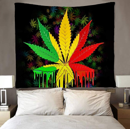 Blankigra Grass Hemp Leaf Tapestry Wall-mounted Tapestry