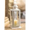 Accent Plus Square White Star Candle Lantern - 8 inches