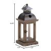 Accent Plus Wood Frame Candle Lantern - 12 inches