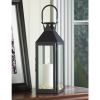 Accent Plus Square Clear Glass Black Candle Lantern - 15 inches