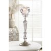 Accent Plus Crystal Flower Tall Candle Stand - 14 inches