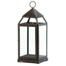 Accent Plus Bronze Modern Candle Lantern - 18 inches