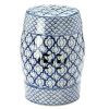 Accent Plus Blue and White Ceramic Stool