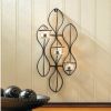 Accent Plus Abstract Iron Triple Candle Wall Sconce