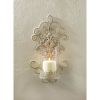 Accent Plus Romantic Ivory Scrolled Iron Wall Sconce