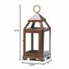 Accent Plus Contemporary Copper Candle Lantern - 9 inches