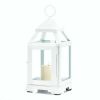 Accent Plus Contemporary White Candle Lantern - 9 inches