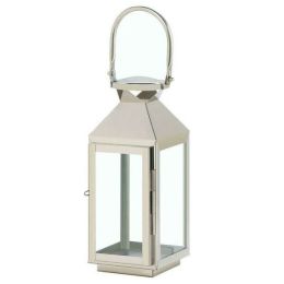 Accent Plus Stainless Steel Triangles Lantern - 10 inches