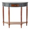 Accent Plus Vintage-Look Half-Moon Wood Hall Table