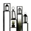 Accent Plus Square Top Black Metal Lantern - 7.5 inches