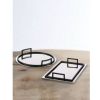 Accent Plus Rippled Mirrored Aluminum Serving Tray - Rectangle