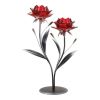 Accent Plus Romantic Red Flower Candle Holder - Double