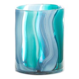 Accent Plus Blue Swirls Cylinder Glass Vase - 6.5 inches