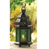 Accent Plus Emerald Glass Moroccan Candle Lantern - 10 inches