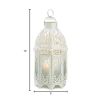 Accent Plus Lacy Cutout White Candle Lantern - 12 inches