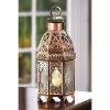 Accent Plus Lacy Cutout Copper-Tone Candle Lantern - 9.5 inches