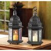 Accent Plus Multi-Colored Glass Moroccan Candle Lantern - 10 inches