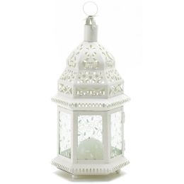 Accent Plus Vine Patterned Glass Garden Lantern - 12.5 inches