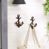 Accent Plus Cast Iron Anchor Wall Hooks - Set of 2