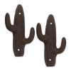 Accent Plus Cast Iron Cactus Wall Hooks - Set of 2