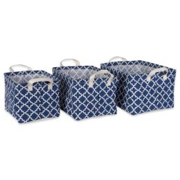 DII PE-Coated Nesting Fabric Bin Set - Nautical Blue
