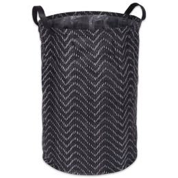 DII PE-Coated Woven Paper Bin with Black Chevrons - 20 inches