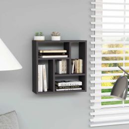 vidaXL Wall Shelf Gray 17.8"x6.3"x17.8" Engineered Wood