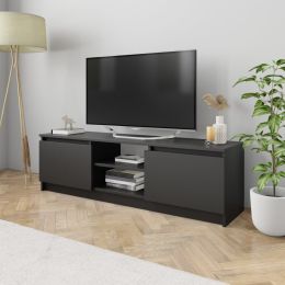 vidaXL TV Cabinet Black 47.2"x11.8"x14" Engineered Wood