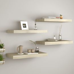 vidaXL Floating Wall Shelves 4 pcs Oak 23.6"x9.3"x1.5" MDF