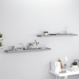 vidaXL Floating Wall Shelves 2 pcs Gray 47.2"x9.3"x1.5" MDF