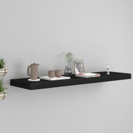 vidaXL Floating Wall Shelf Black 35.4"x9.3"x1.5" MDF