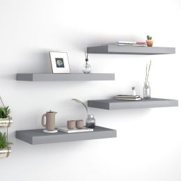 vidaXL Floating Wall Shelves 4 pcs Gray 19.7"x9.1"x1.5" MDF