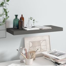 vidaXL Floating Wall Shelf High Gloss Gray 23.6"x9.3"x1.5" MDF