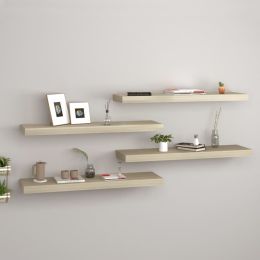 vidaXL Floating Wall Shelves 4 pcs Oak 31.5"x9.3"x1.5" MDF