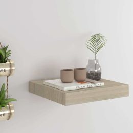 vidaXL Floating Wall Shelf Oak 9.1"x9.3"x1.5" MDF