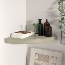 vidaXL Floating Corner Shelf Oak 13.8"x13.8"x1.5" MDF