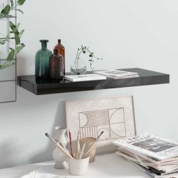 vidaXL Floating Wall Shelf High Gloss Black 23.6"x9.3"x1.5" MDF