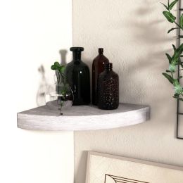 vidaXL Wall Corner Shelf Concrete Gray 9.8"x9.8"x1.4" MDF