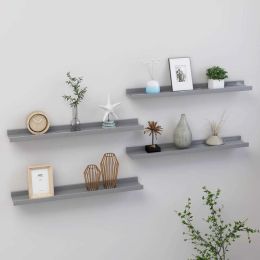 vidaXL Wall Shelves 4 pcs Gray 23.6"x3.5"x1.2"