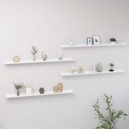 vidaXL Wall Shelves 4 pcs High Gloss White 45.3"x3.5"x1.2"