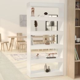 vidaXL Book Cabinet/Room Divider White 31.5"x11.8"x65.4" Engineered Wood