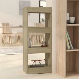 vidaXL Book Cabinet/Room Divider Sonoma Oak 15.7"x11.8"x40.6" Engineered Wood