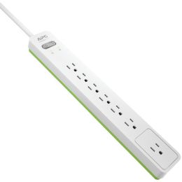 APC PE76W 7-Outlet SurgeArrest Surge Protector, 6ft Cord (White)